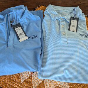 Vineyard Vines Golf Bundle - New Blue Quarter Zip Pullover and Men's Polo